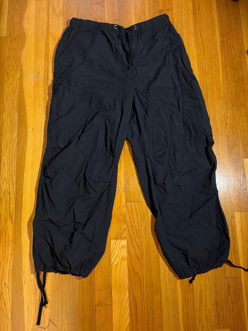 Aeropostale Black Wide-Leg Drawstring Pants